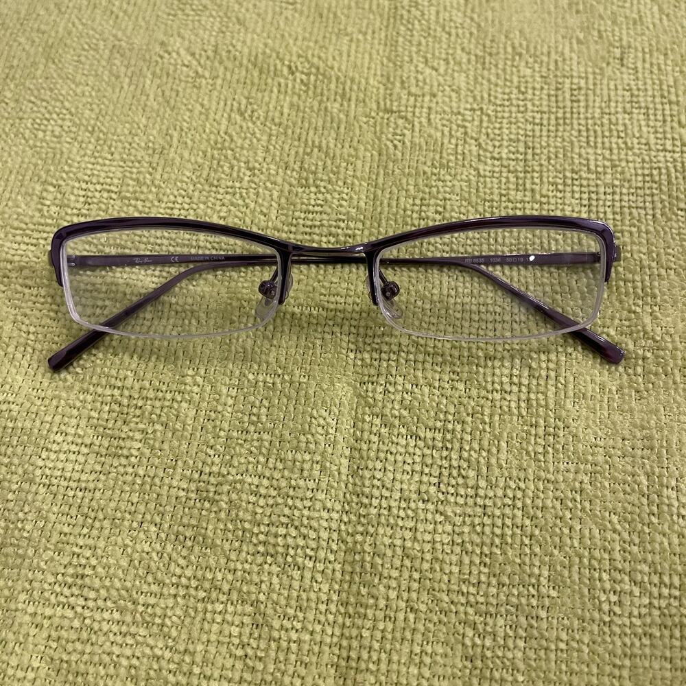 Ray Ban Eyeglasses RB8535 1036 Purple Metal Half Rim Frame 50-19 135 FRAMES ONLY